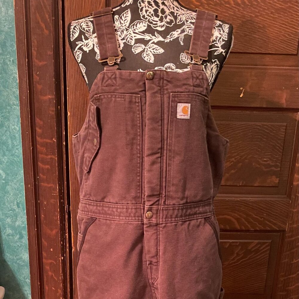 Carhartt 102743 - Women's Weathered Duck Wildwood Bib Overalls - Quilt Lined